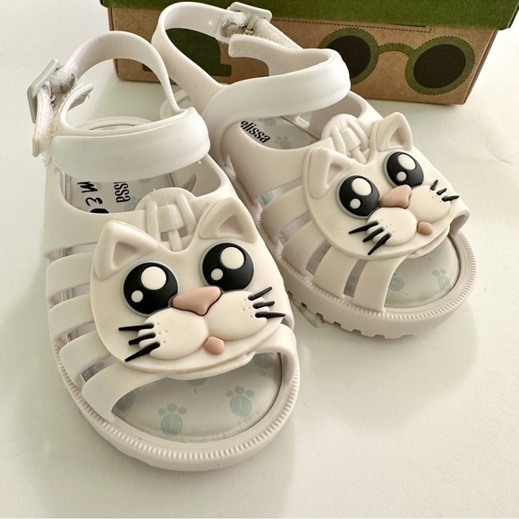 Mini Melissa White Cat Sandals - Picture 3 of 8